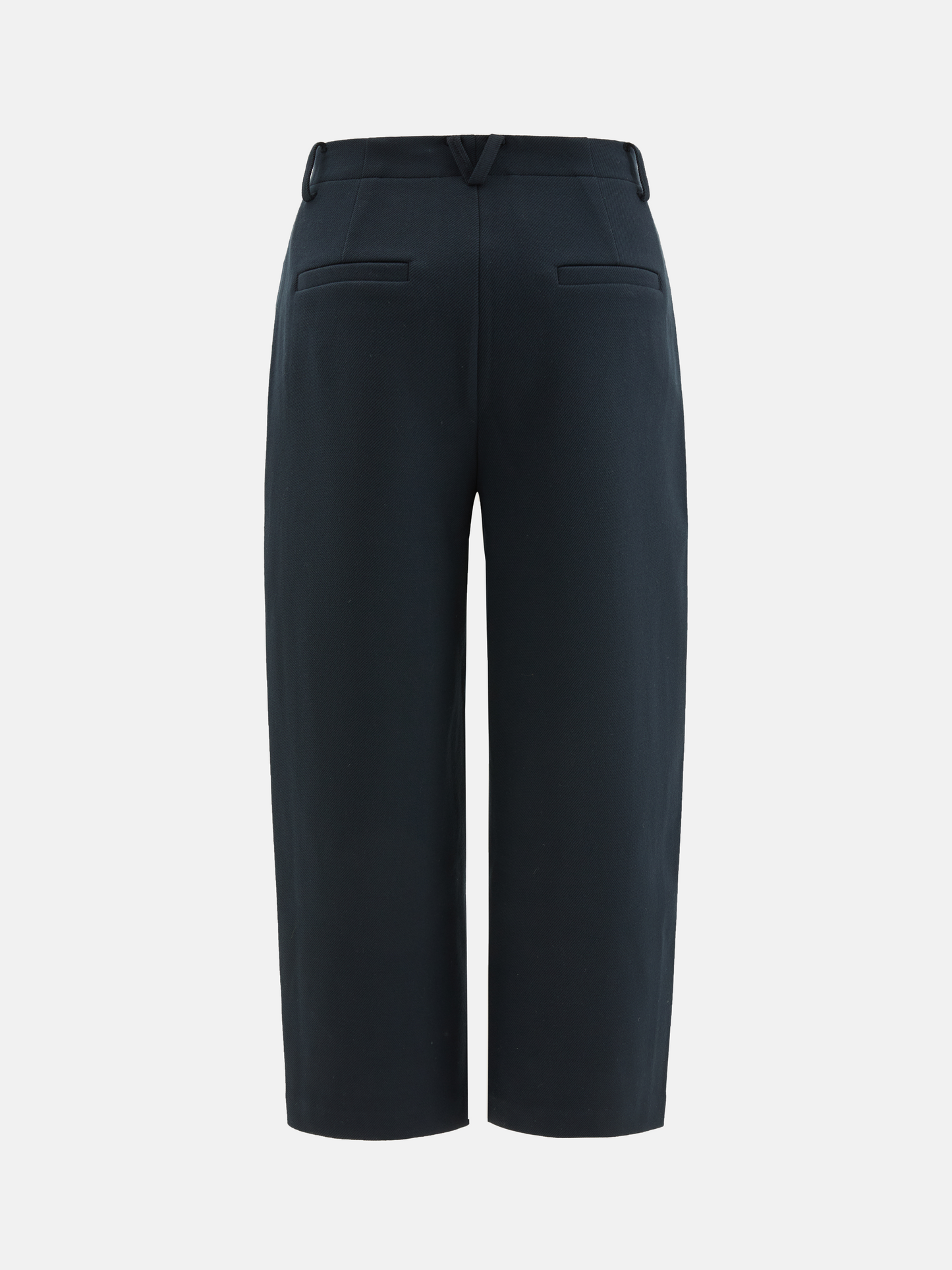 SELVANE Structured Cropped Trousers in a straight silhouette, mid-rise, with minimal seams and pressed creases.