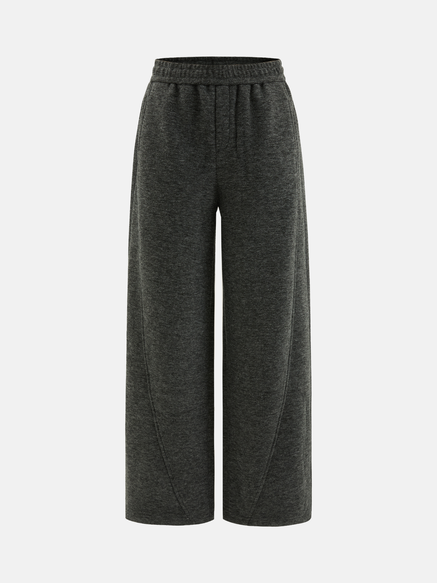 SELVANE Structured Wide-Leg Trousers in subtle mélange, featuring a fluid fall and softly structured silhouette, clean at the waist.