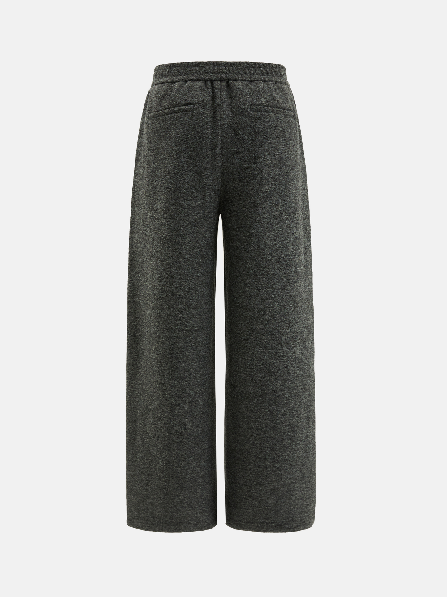 SELVANE Structured Wide-Leg Trousers in subtle mélange, featuring a fluid fall and softly structured silhouette, clean at the waist.
