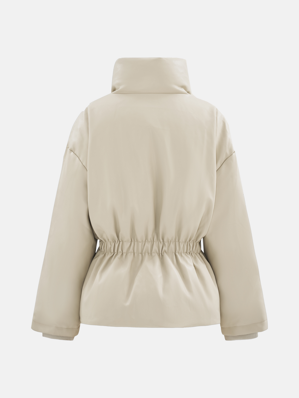 Chaqueta acolchada estructurada con cuello alto — on model