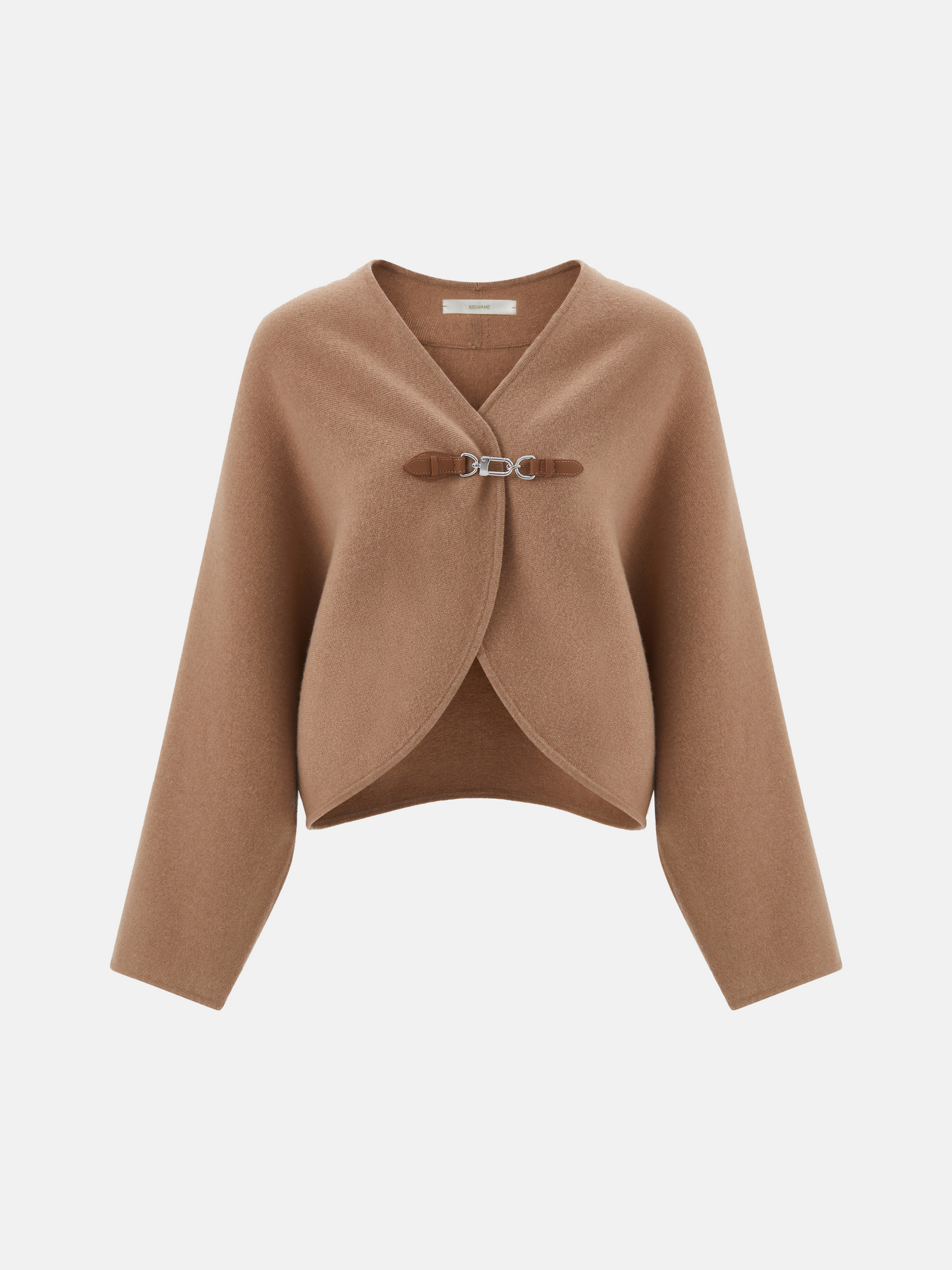 SELVANE Buckled Cape-Style Wool Jacket โ view 8, showcasing material texture and silhouette detail