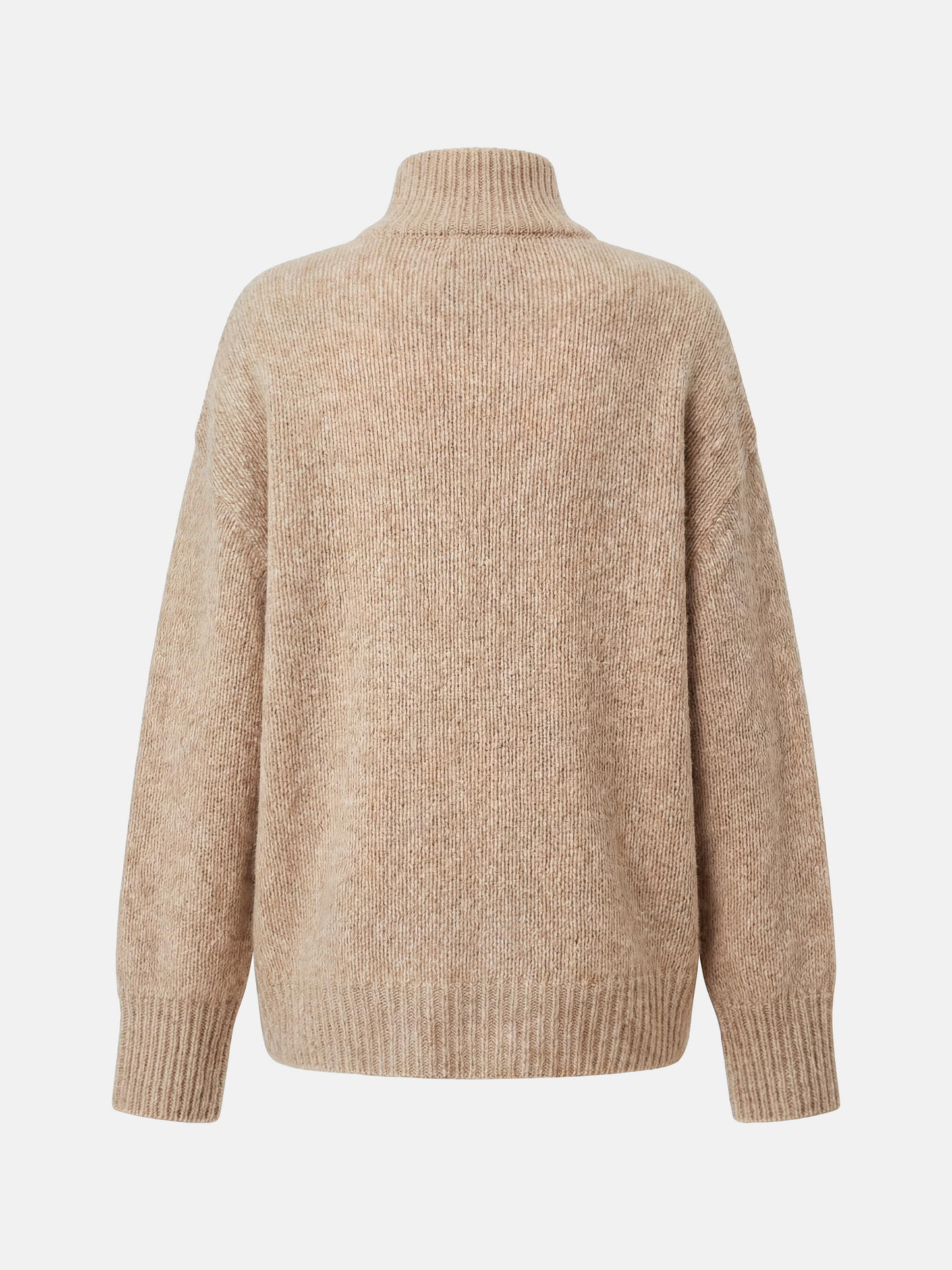 SELVANE cashmere-silk blend half-zip sweater in an oversized fit, featuring a high neck and ribbed cuffs, exuding refined comfort.