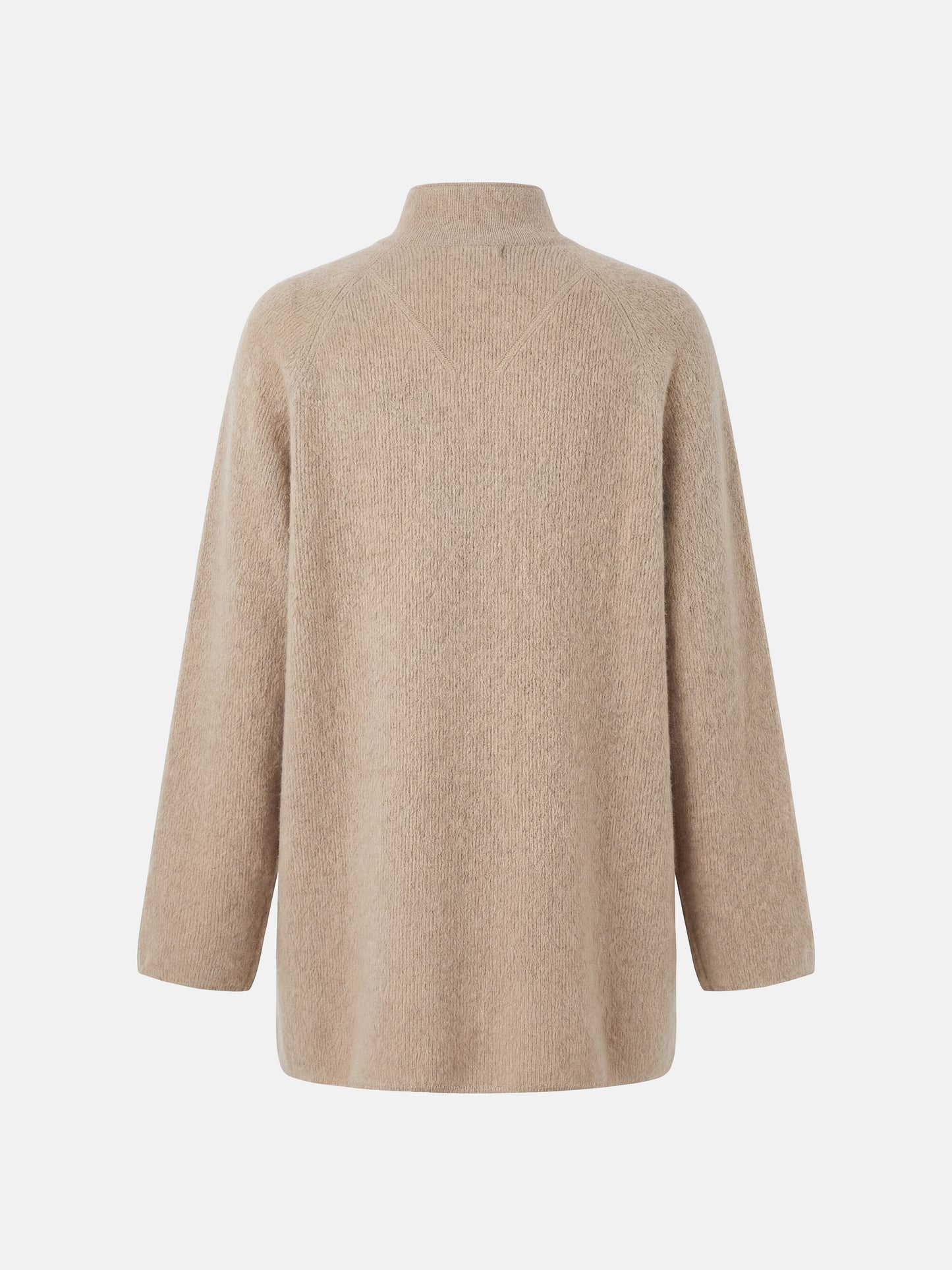 SELVANE longline cashmere stand-collar cardigan coat in a relaxed fit, featuring clean button front and generous patch pockets.