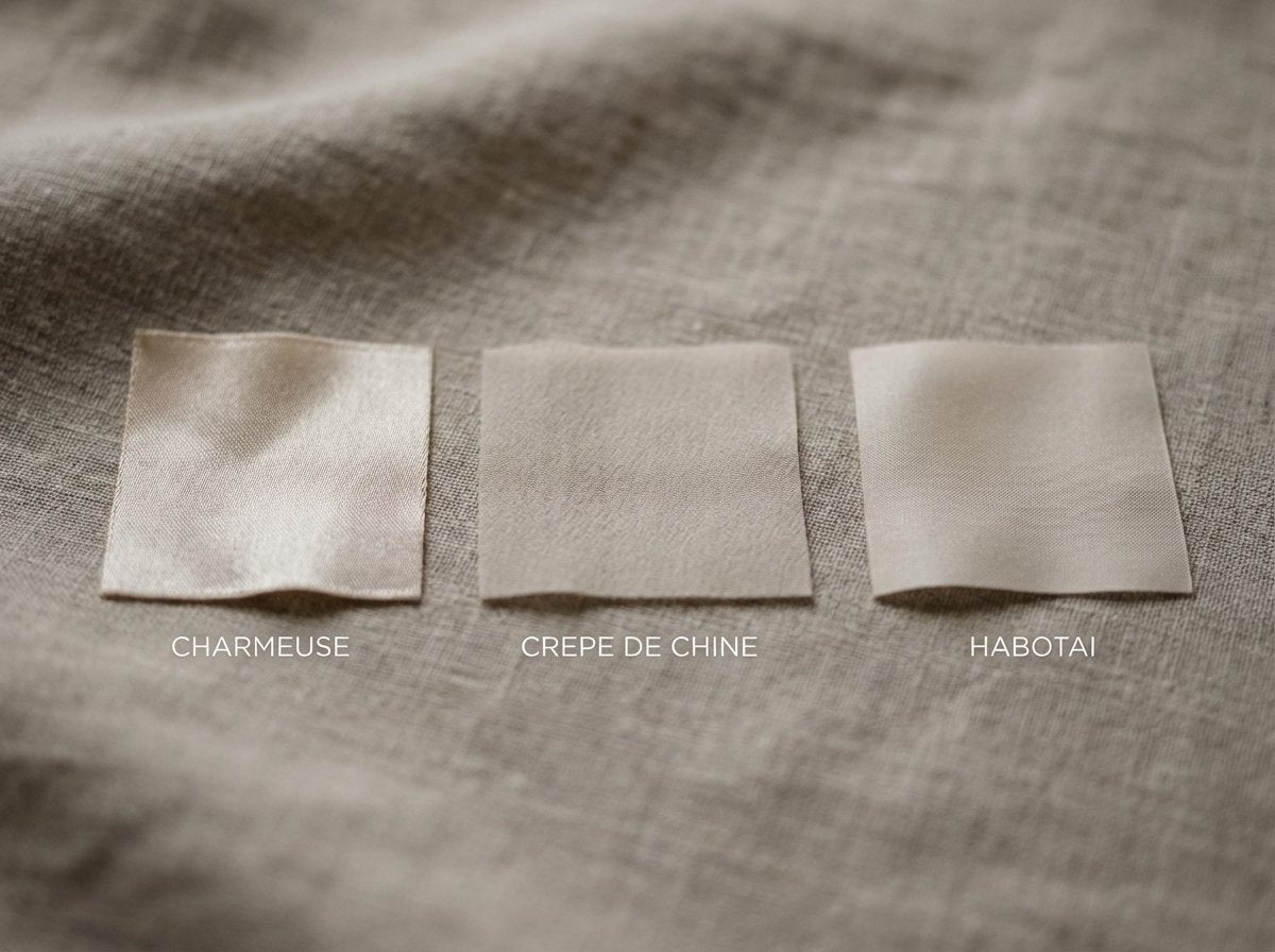 Silk Weave Guide: Charmeuse vs Crepe de Chine vs Habotai