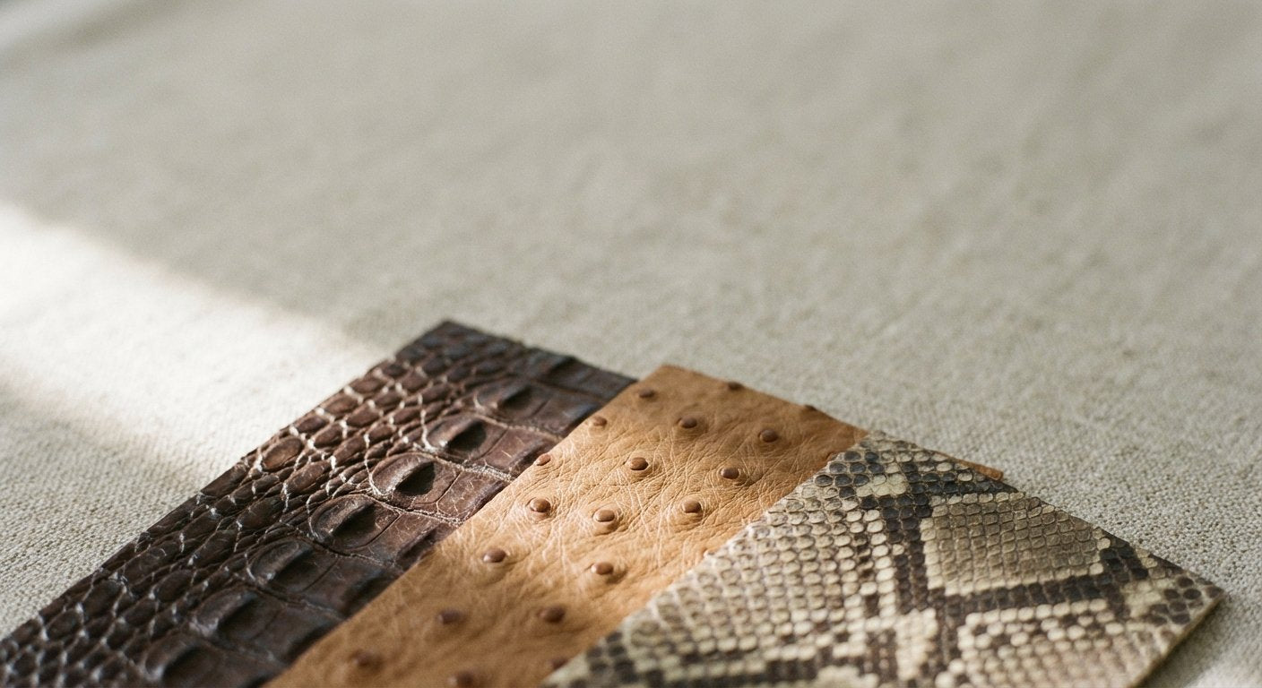 Exotic Leathers: Crocodile, Ostrich, and Python in Luxury Goods featuring leather — SELVANE knowledge