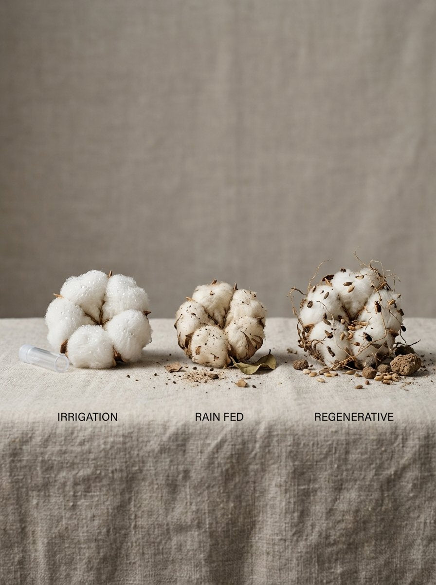 The Water Footprint of Cotton: Irrigation, Rain-Fed, and Regenerative Approaches