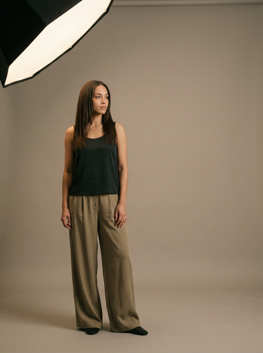 Viscose-Blend Wide Trousers