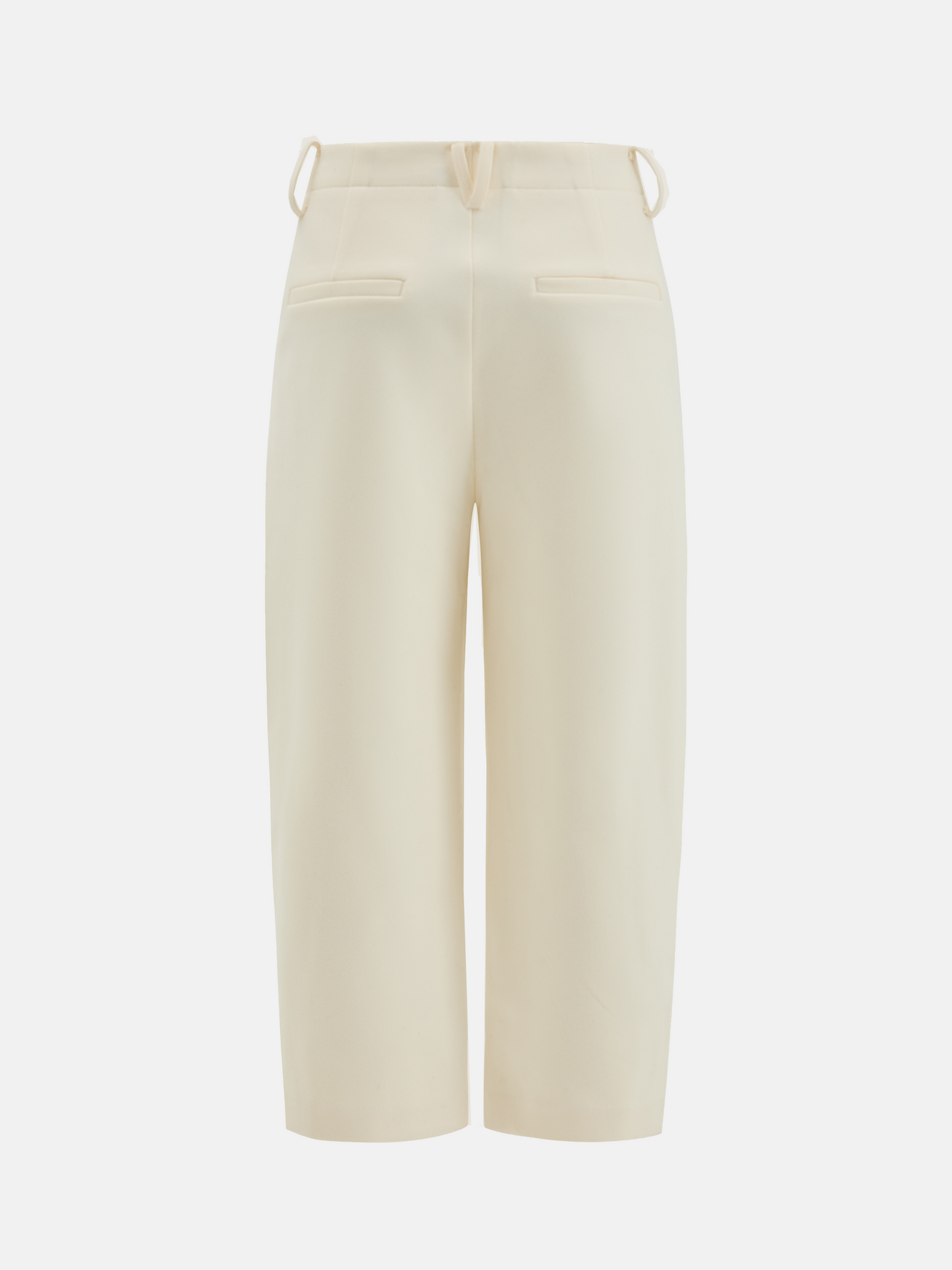 SELVANE Structured Cropped Trousers in a straight silhouette, mid-rise, with minimal seams and pressed creases.