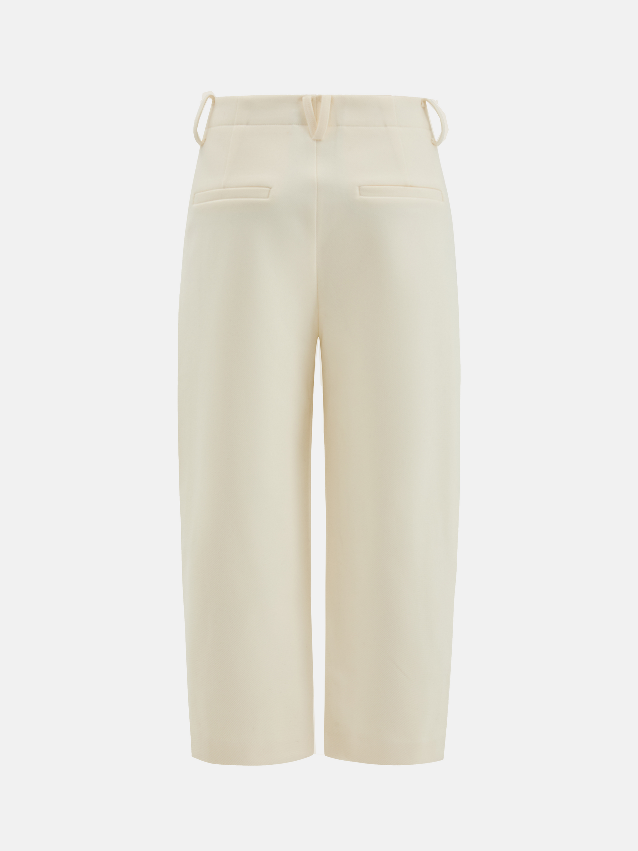 SELVANE Structured Cropped Trousers in a straight silhouette, mid-rise, with minimal seams and pressed creases.