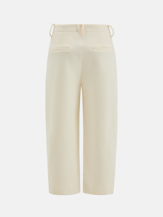 SELVANE Structured Cropped Trousers in a straight silhouette, mid-rise, with minimal seams and pressed creases.
