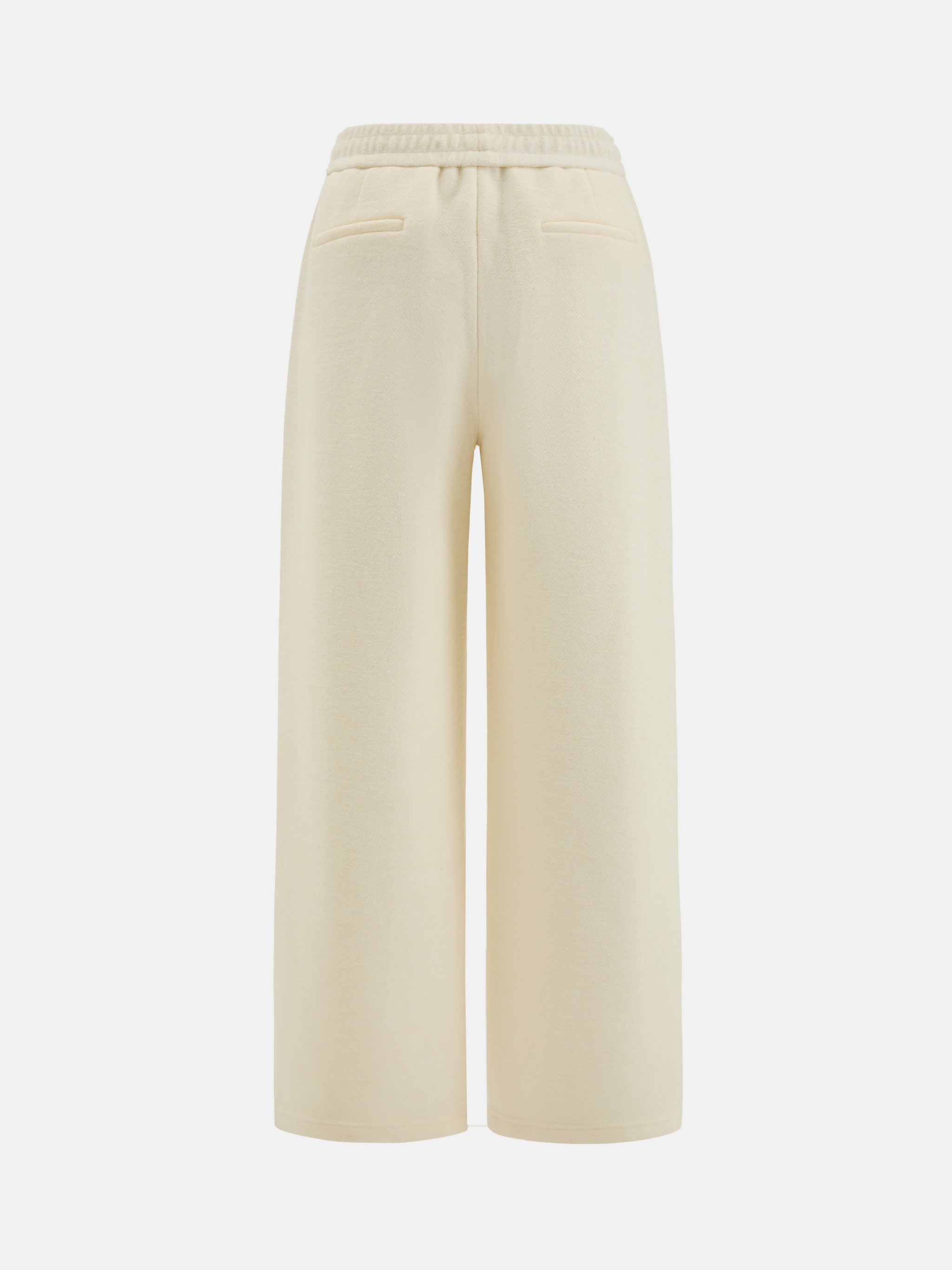 SELVANE Structured Wide-Leg Trousers in subtle mélange, featuring a fluid fall and softly structured silhouette, clean at the waist.