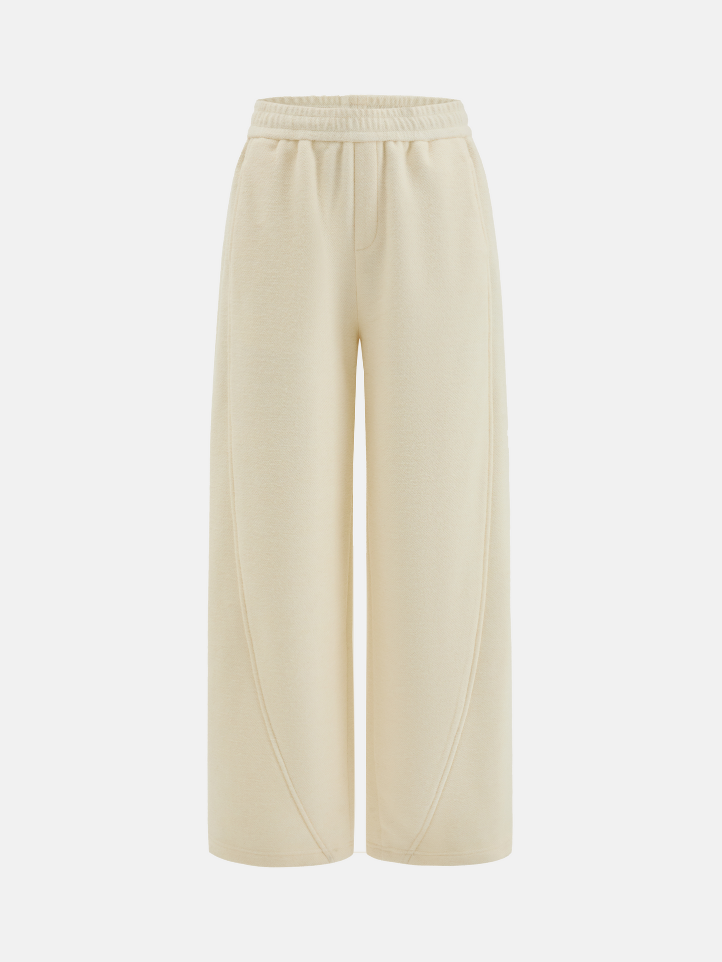 SELVANE Structured Wide-Leg Trousers in subtle mélange, featuring a fluid fall and softly structured silhouette, clean at the waist.