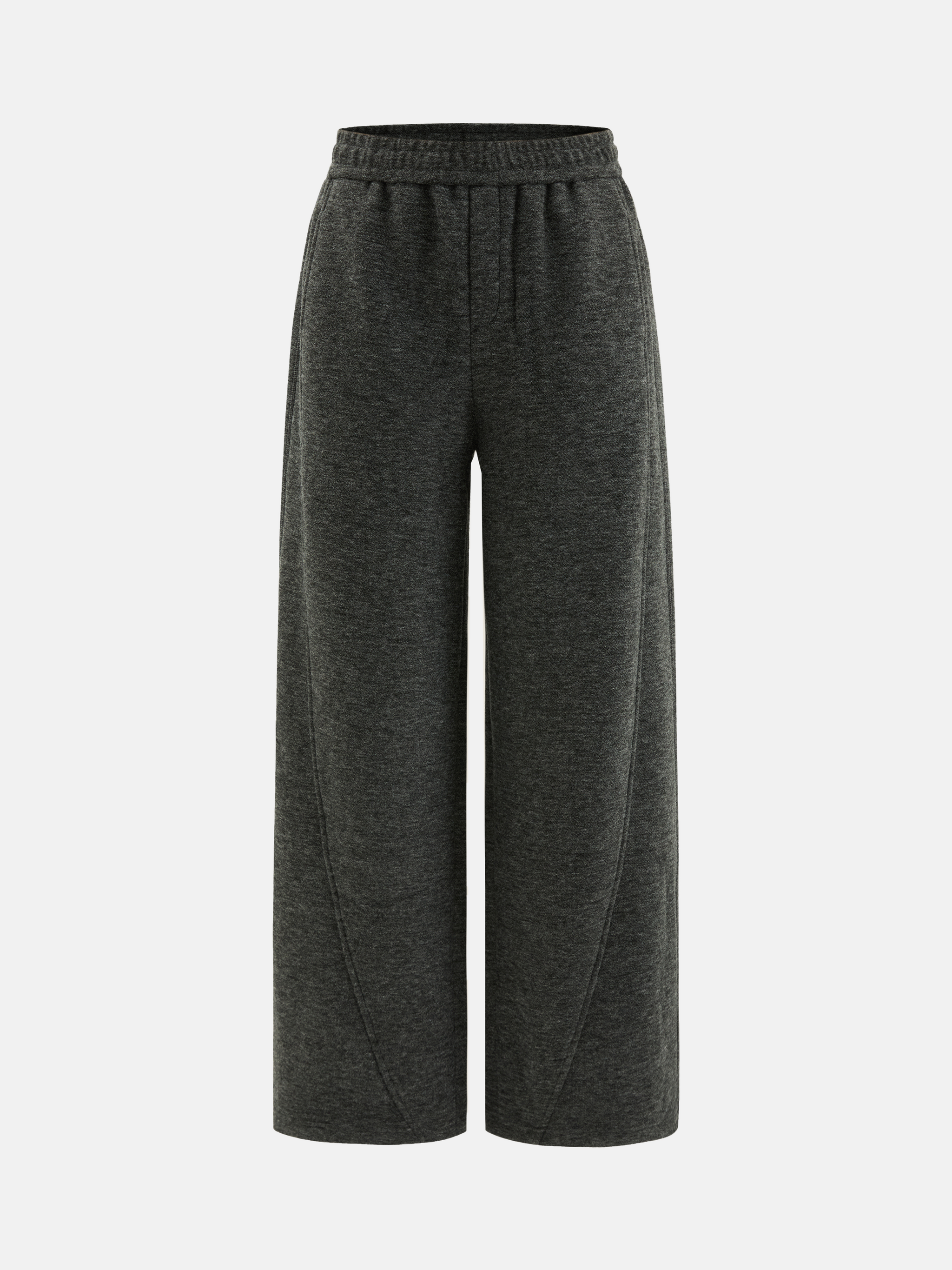 SELVANE Structured Wide-Leg Trousers in subtle mélange, featuring a fluid fall and softly structured silhouette, clean at the waist.