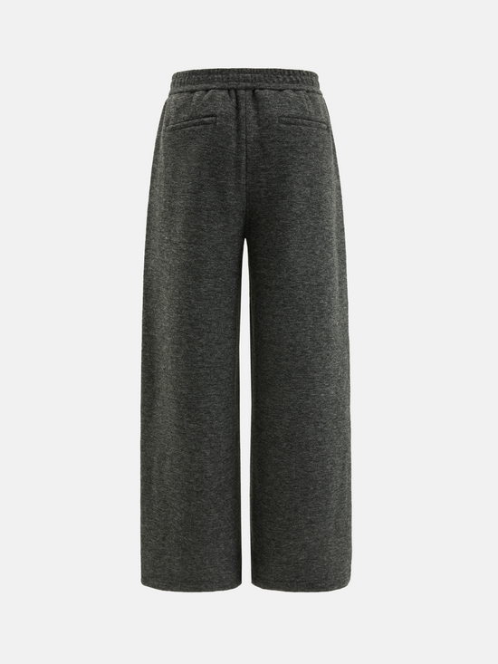 SELVANE Structured Wide-Leg Trousers in subtle mélange, featuring a fluid fall and softly structured silhouette, clean at the waist.