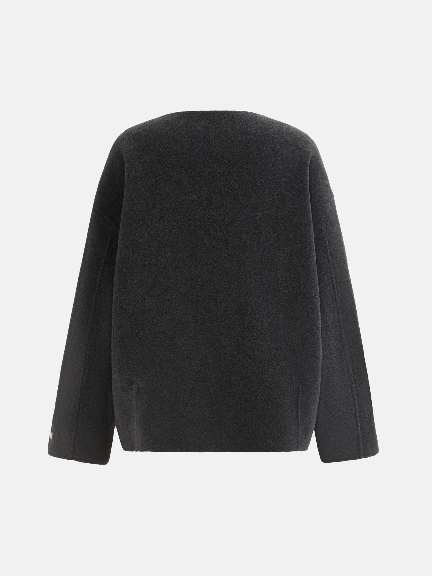SELVANE Wool V Neck Sweater in a soft wool-cashmere blend, featuring a relaxed V-neck, split neckline, and fluid drape.