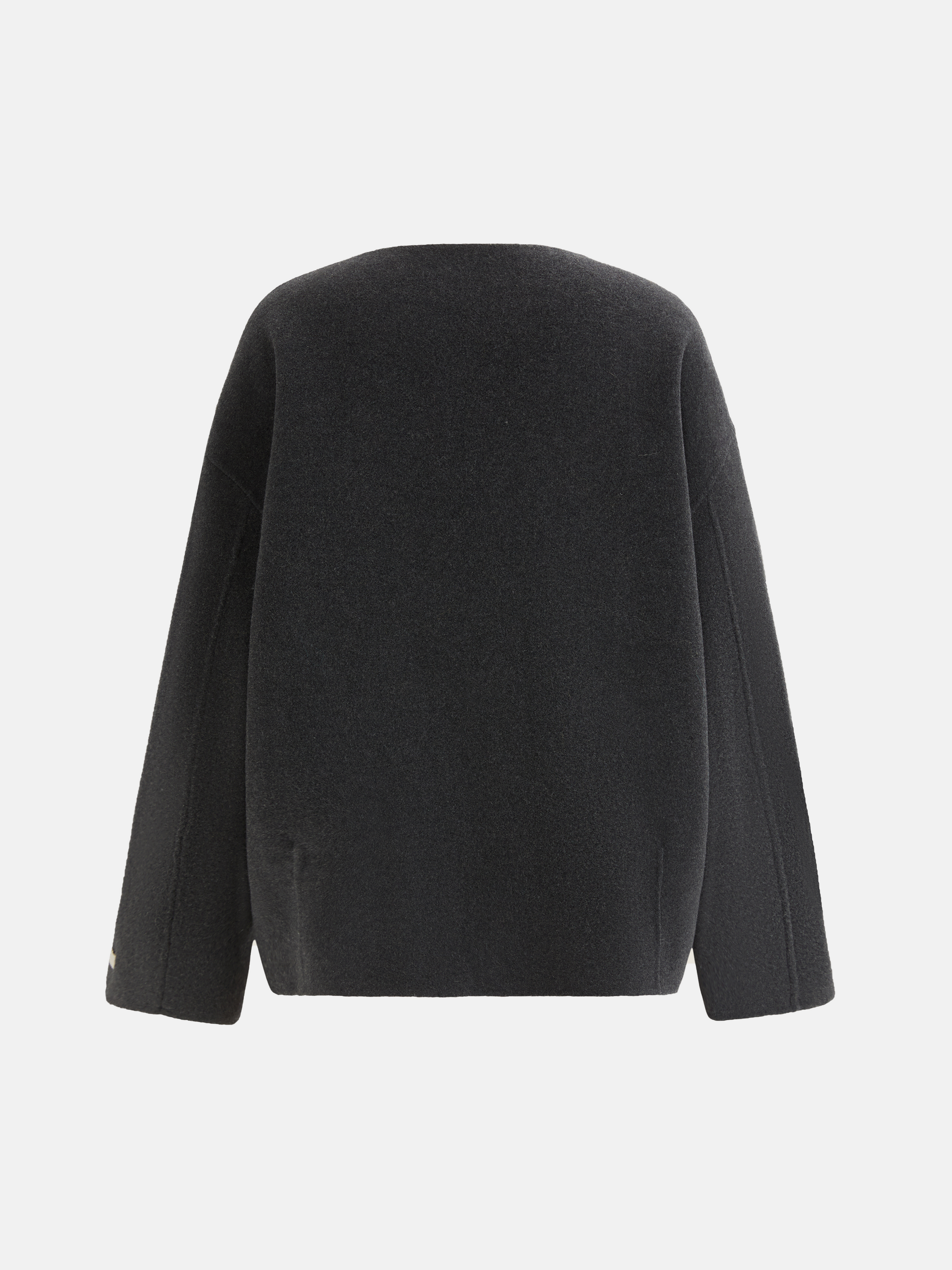SELVANE Wool V Neck Sweater in a soft wool-cashmere blend, featuring a relaxed V-neck, split neckline, and fluid drape.