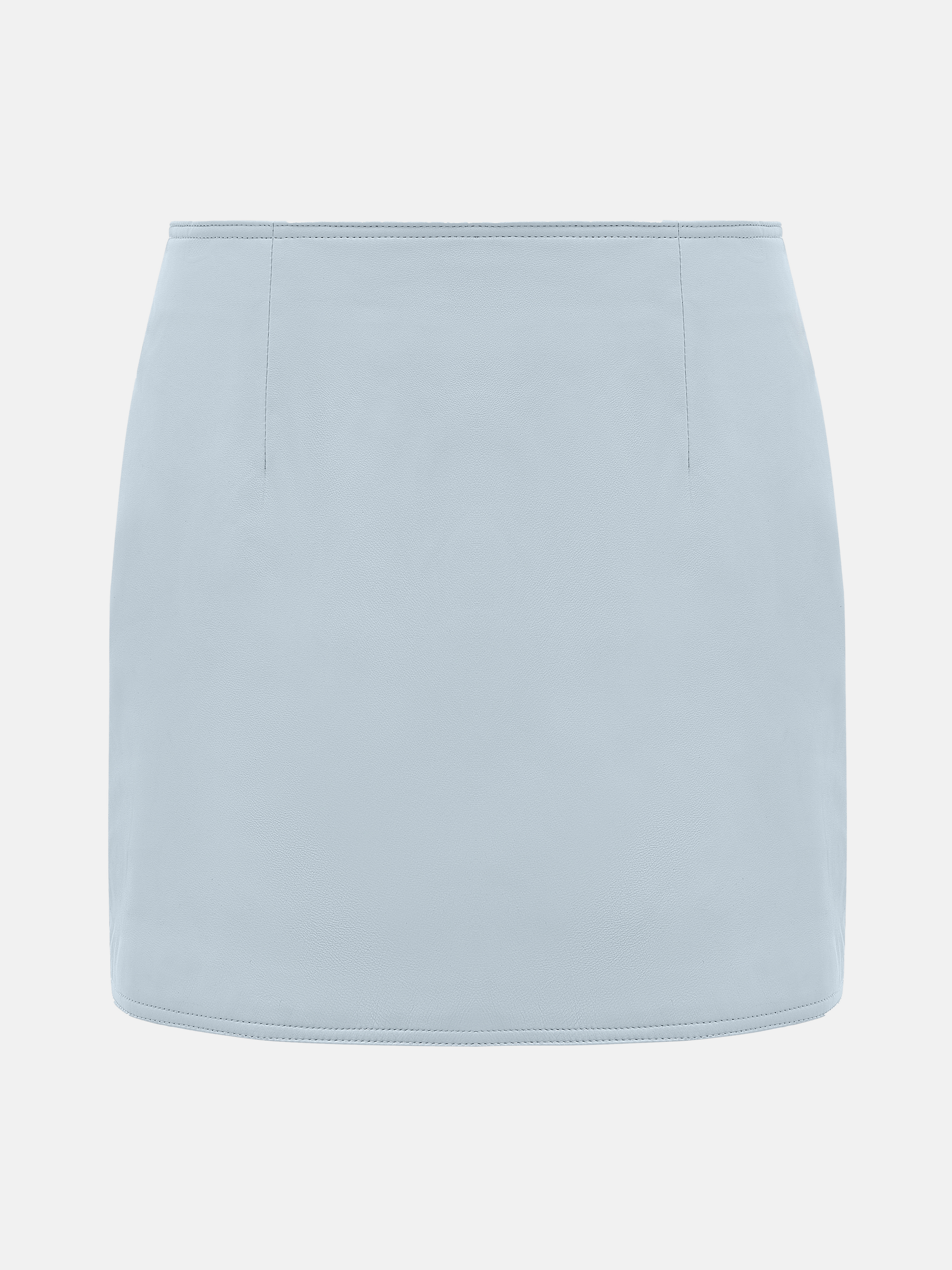 SELVANE Celeste Lambskin Miniskirt in midnight blue, featuring a close, modern line and sculpted silhouette.