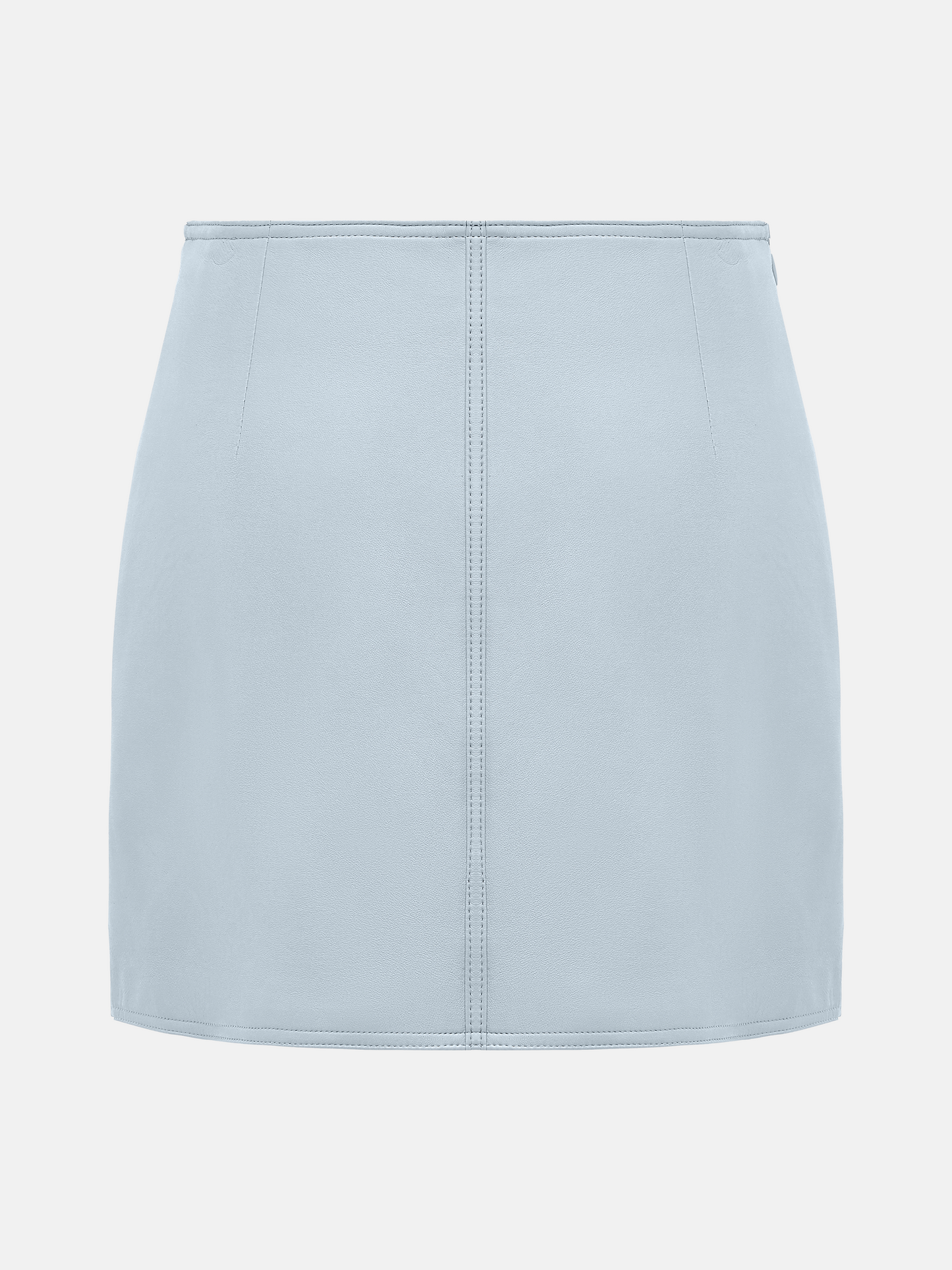SELVANE Celeste Lambskin Miniskirt in midnight blue, featuring a close, modern line and sculpted silhouette.