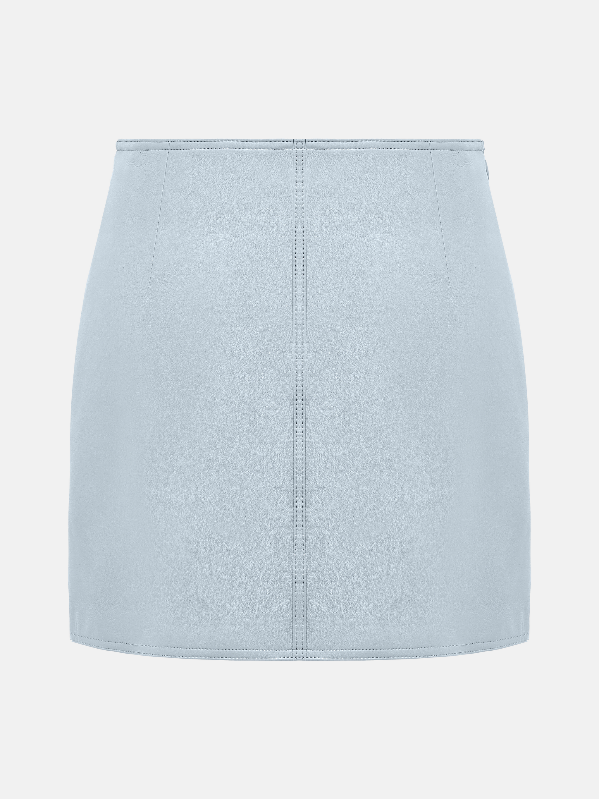 SELVANE Celeste Lambskin Miniskirt in midnight blue, featuring a close, modern line and sculpted silhouette.