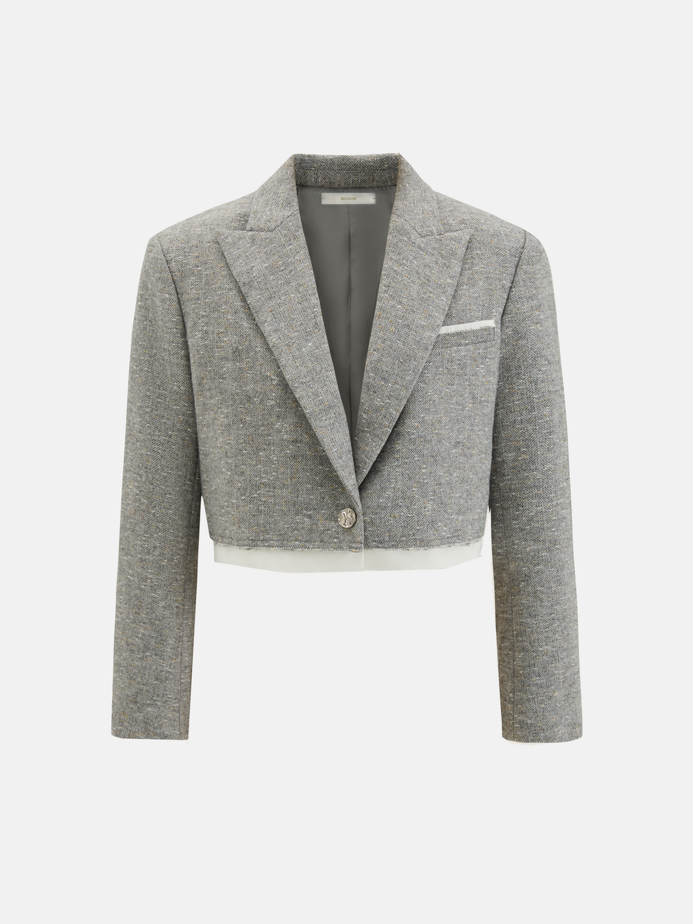 Cropped Blazer and Midi Skirt Set — on model