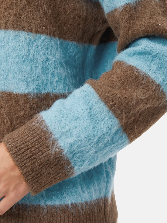 SELVANE Cashmere Striped Sweater in a relaxed fit with bold horizontal bands of color and a clean crew neck.