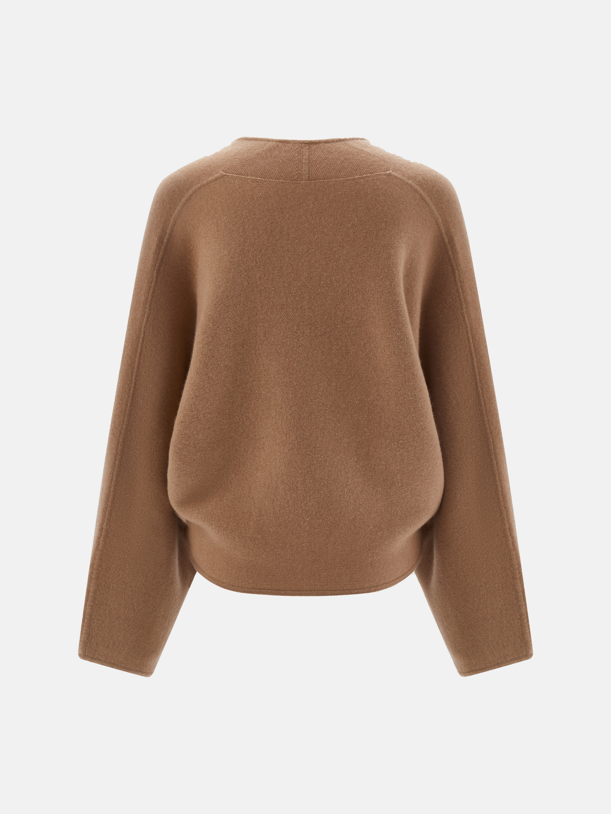 SELVANE Buckled Cape-Style Wool Jacket in khaki, featuring a dramatic cape drape and a single waist buckle.