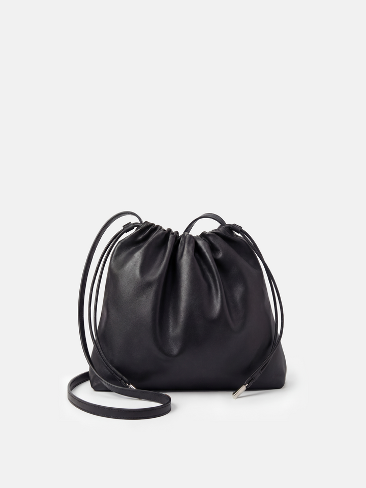 SELVANE Soft Drawstring Pouch Bag - Bags | front view | Leather | Handcrafted Luxury