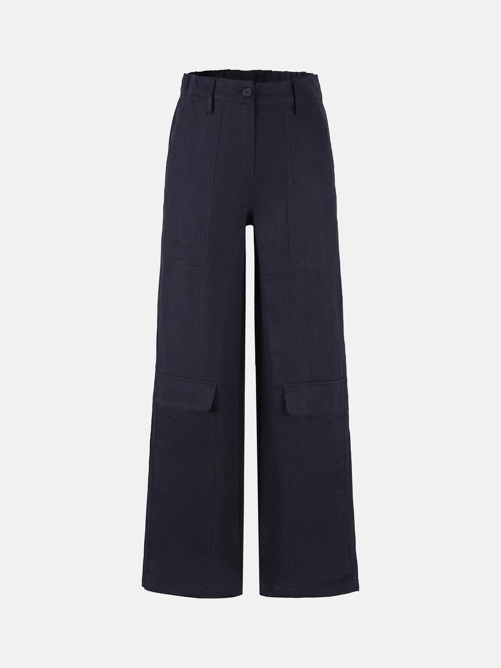 Crisp Linen Work Pants — on model
