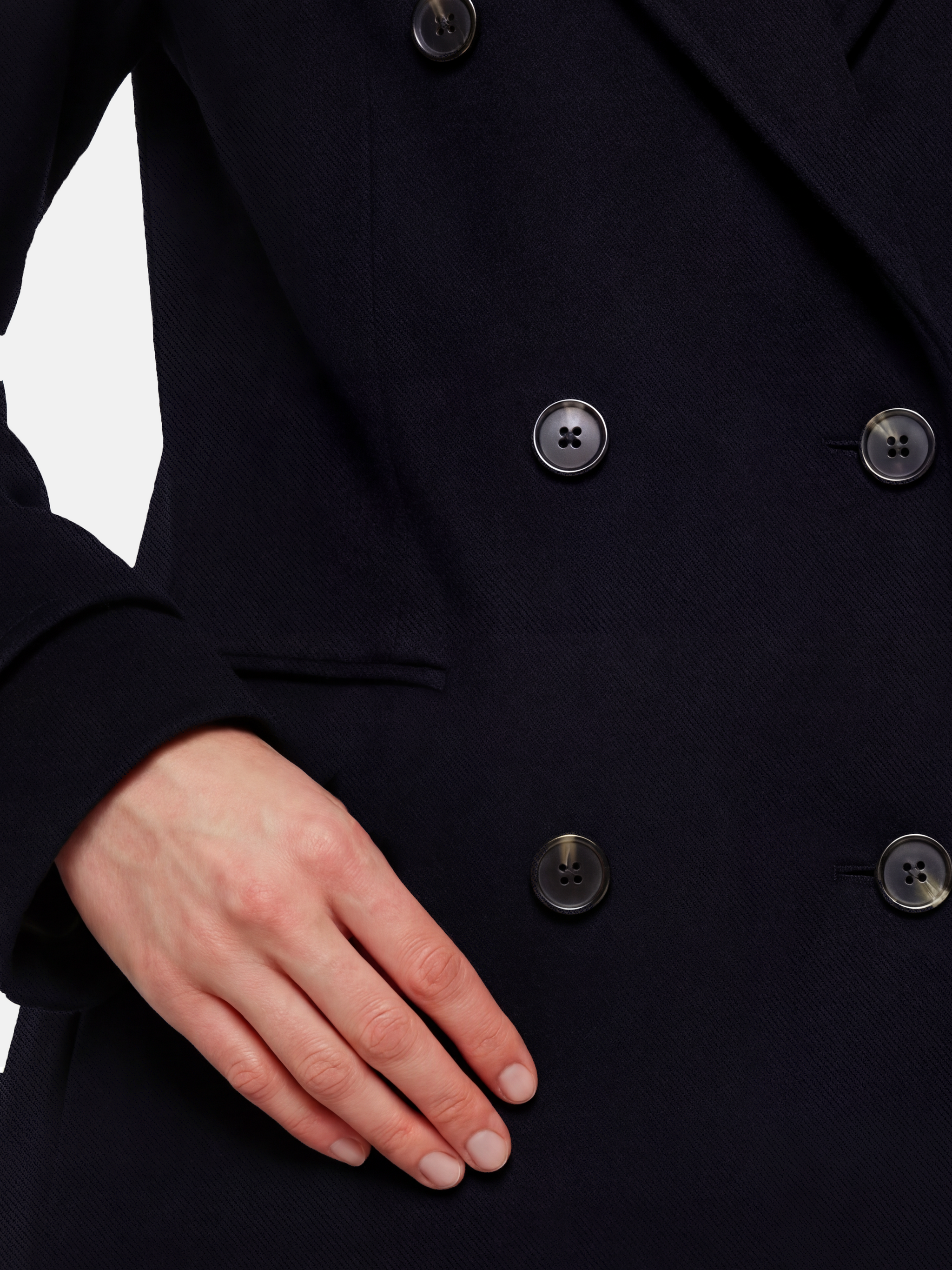 SELVANE Shetland Wool-Blend Double-Breasted Coat - Outerwear | back view | Wool | Handcrafted Luxury