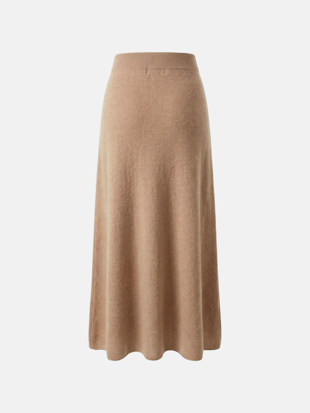 Cashmere Column Midi Skirt — on model