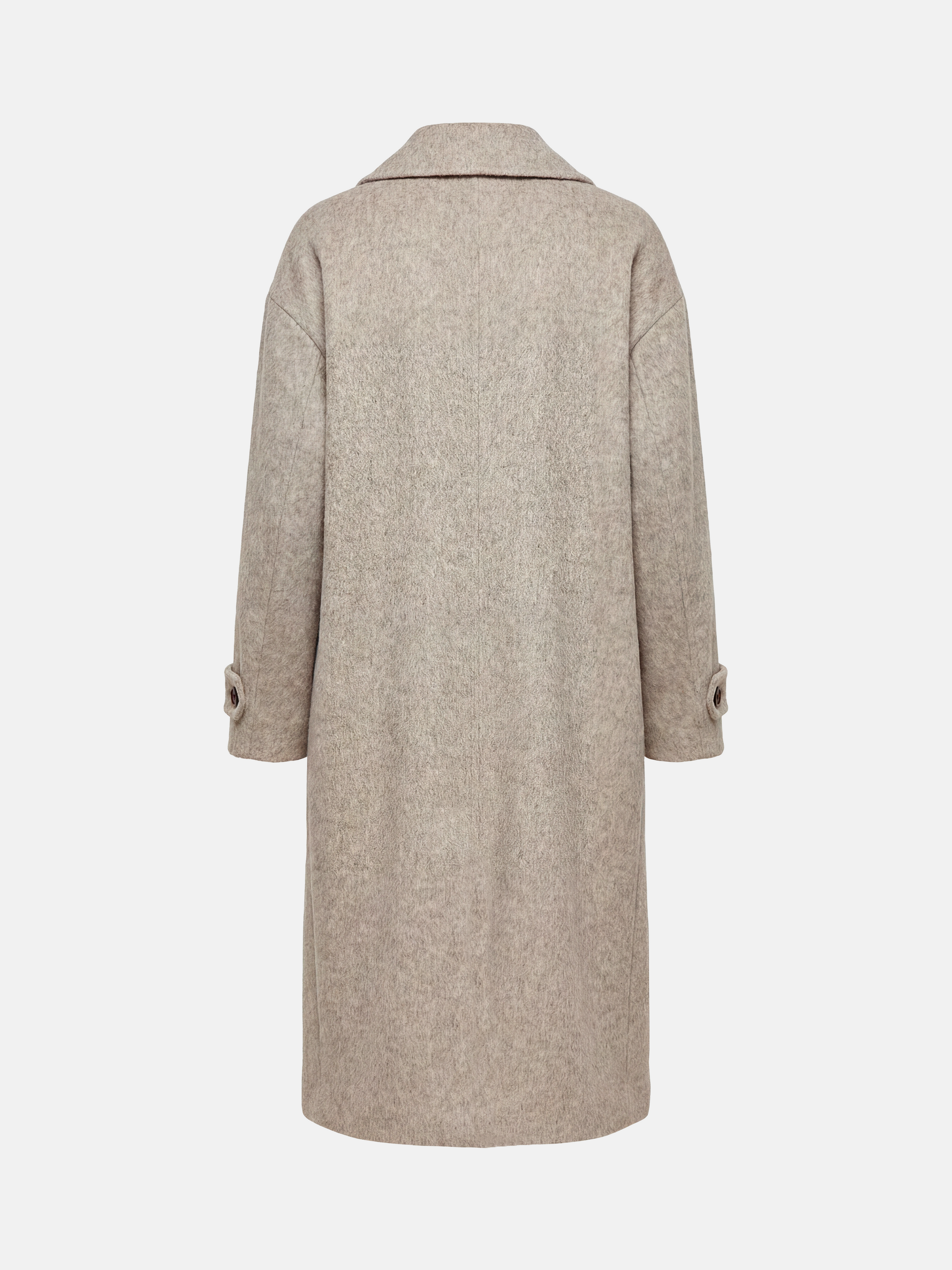 SELVANE Camel Wool-Alpaca Raglan Coat, knee-length, straight silhouette, sharp collar, rich camel color.