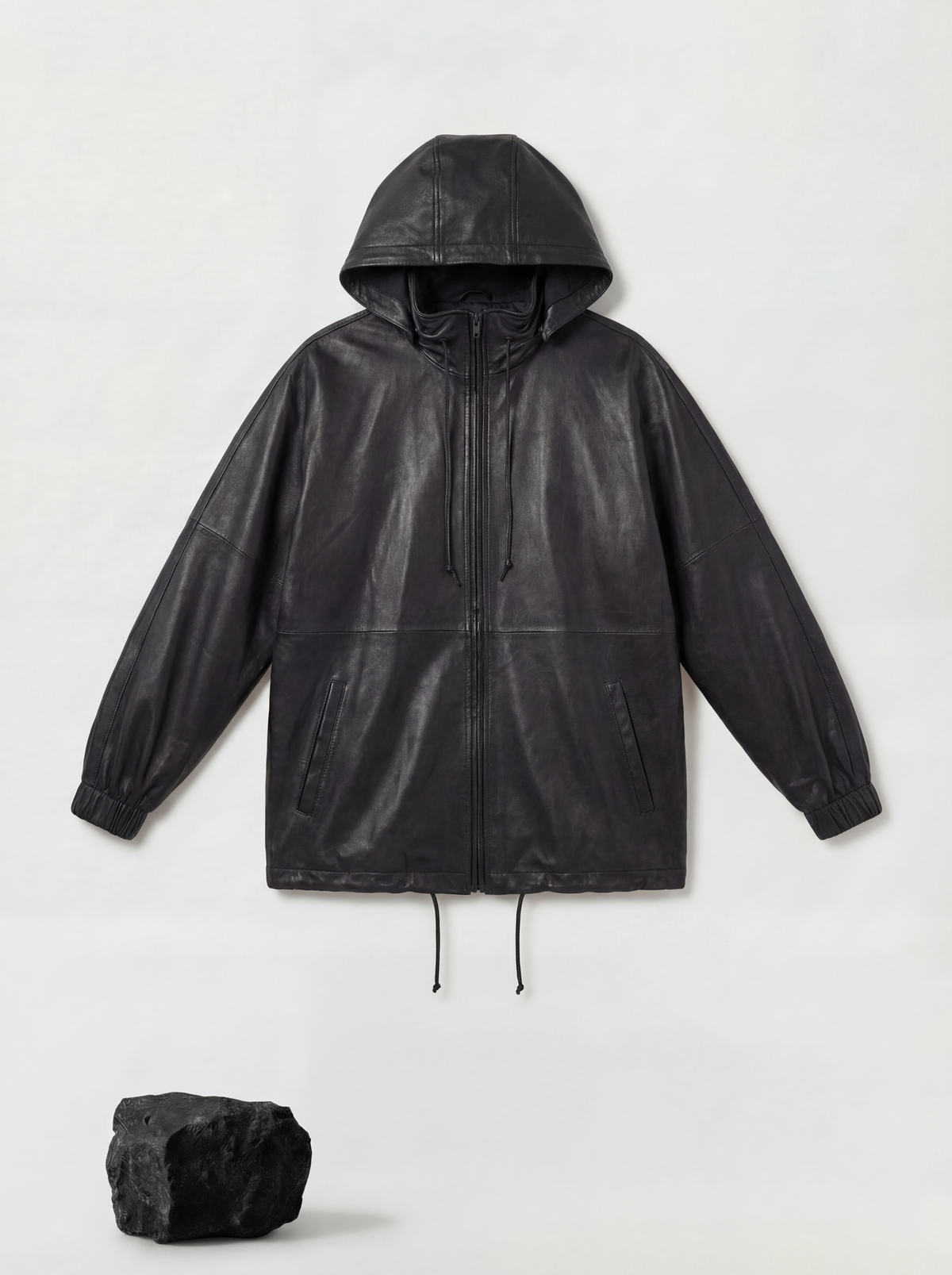 Hooded Lambskin Zip Jacket