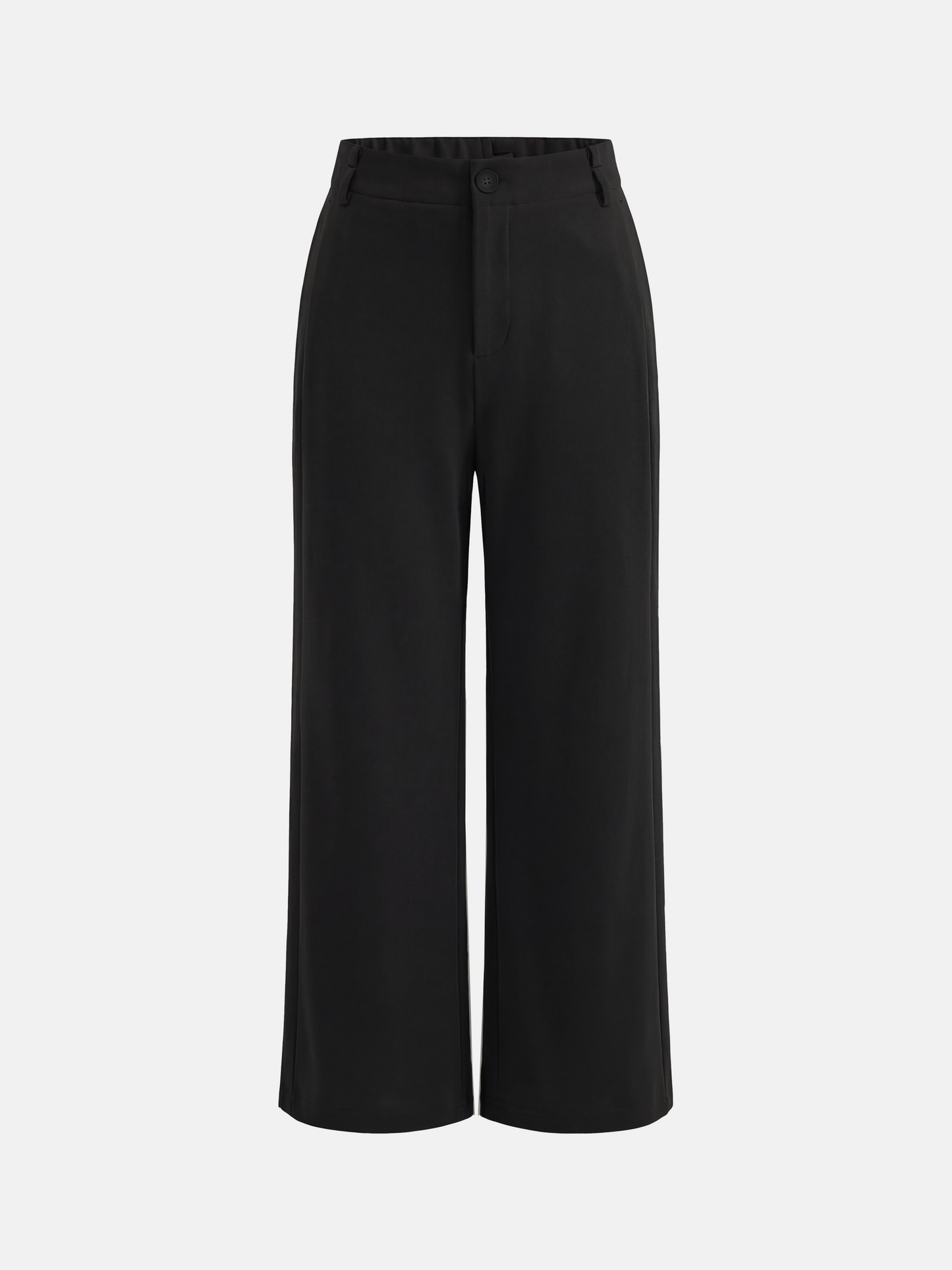 SELVANE Crease-Front Wide-Leg Trousers in a deep hue, showcasing crisp front creases and controlled volume, worn by a model in motion.