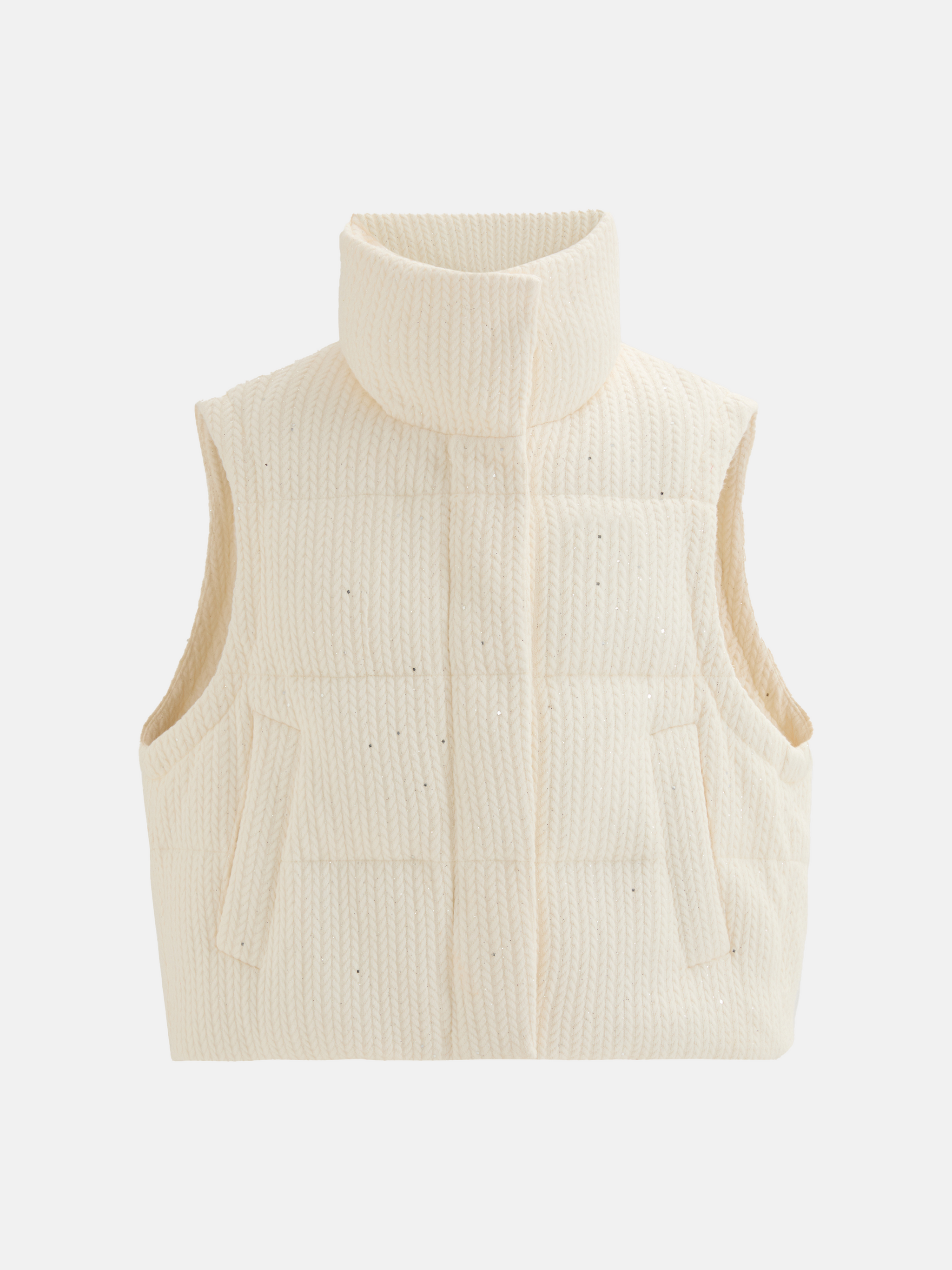 SELVANE Herringbone-Effect Down Vest - Tops | back view | Handcrafted Luxury
