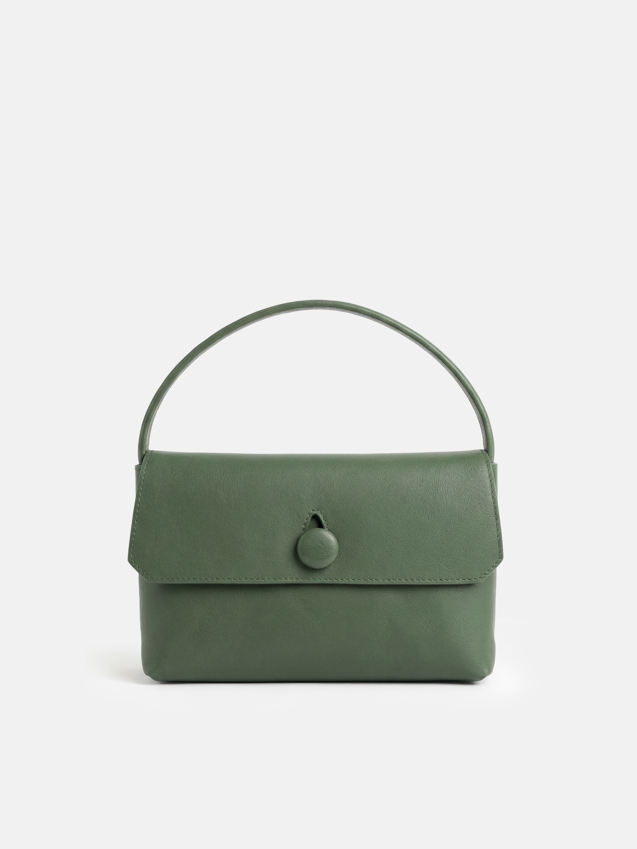 SELVANE Saddle Leather Top-Handle Flap Bag, featuring clean geometry, structured volume, and a precise flap closure.