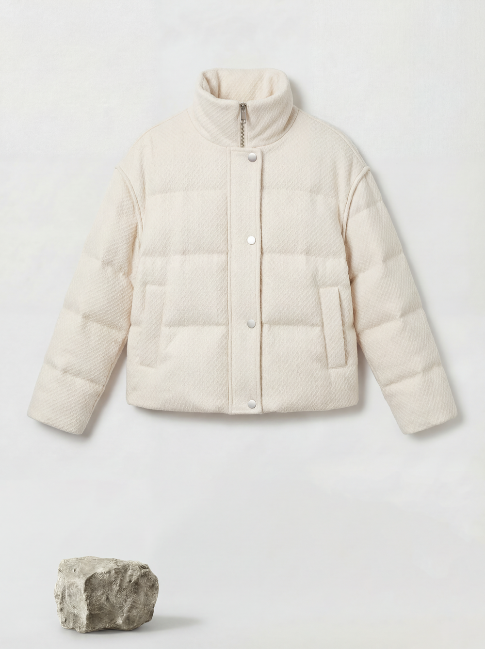 Textured High-Neck Down Jacket
