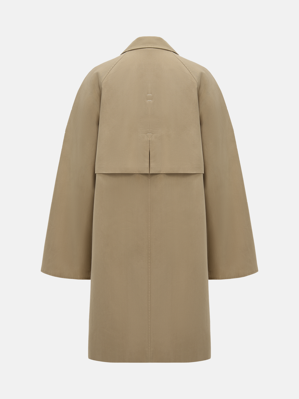 Trenchcoat mit gestreiften Manschetten — on model