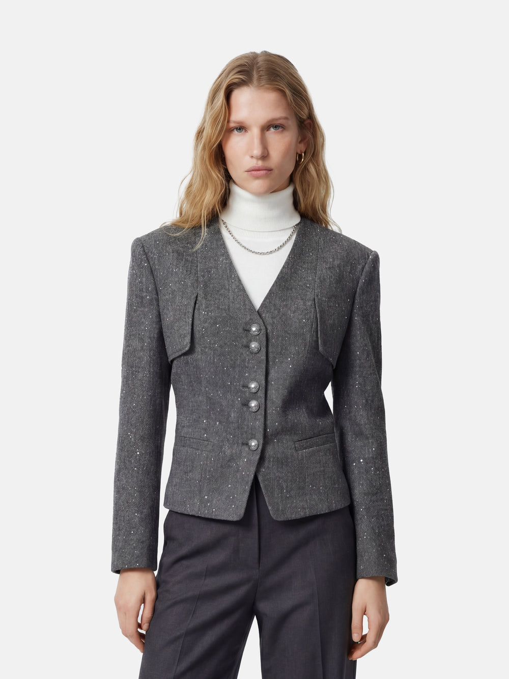 Strukturierte Anzugjacke — on model