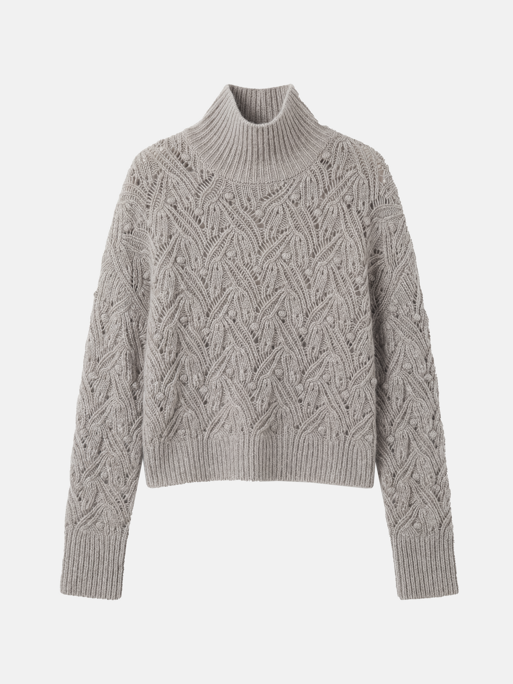 Cashmere Mock-Neck Cable Sweater