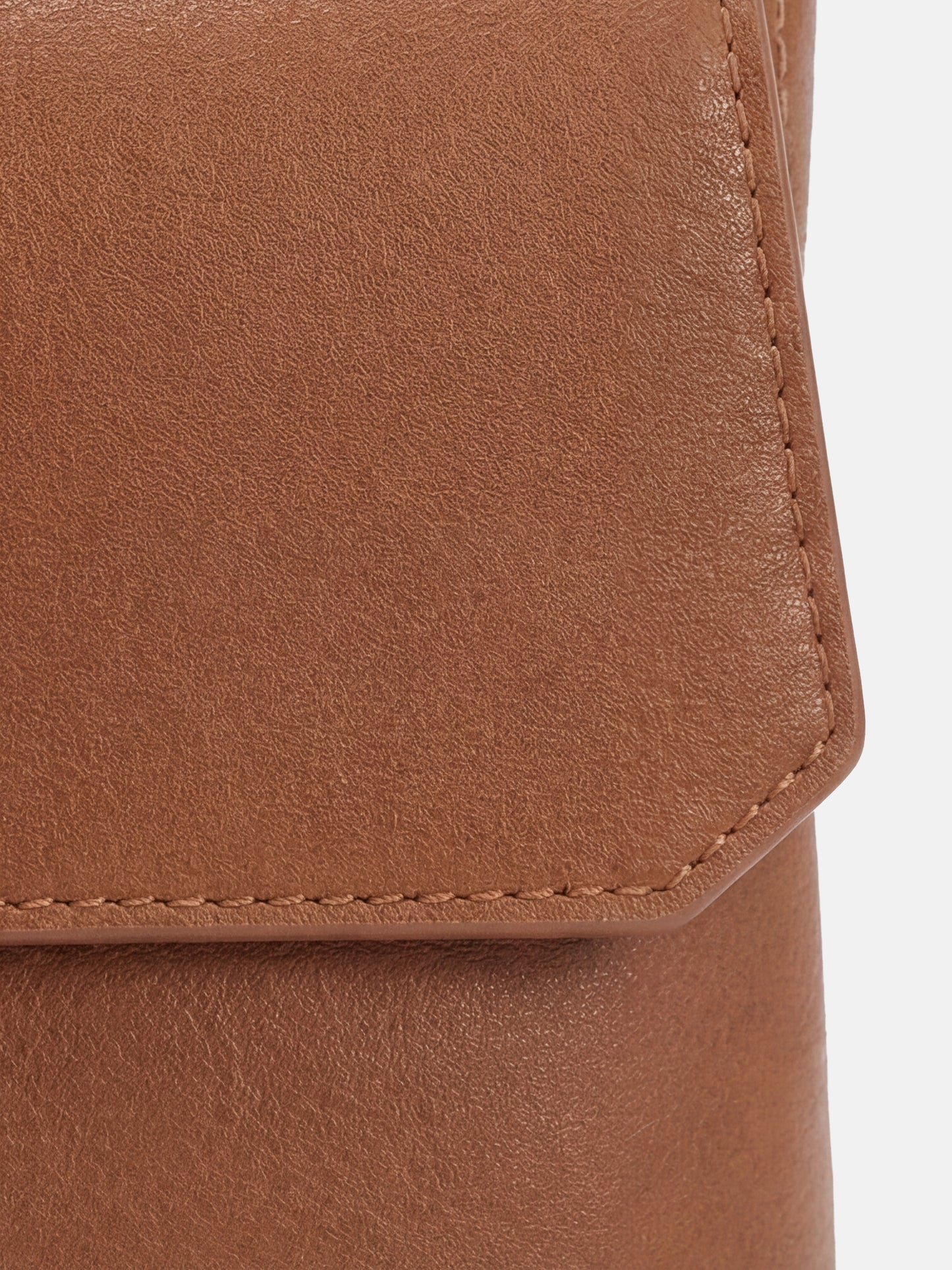 SELVANE Saddle Leather Top-Handle Flap Bag, featuring clean geometry, structured volume, and a precise flap closure.