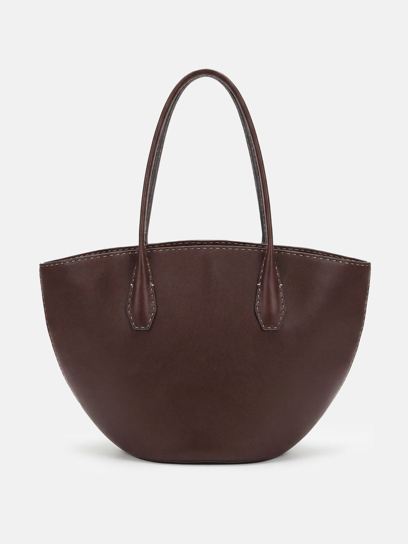 Saddle Leather Crescent Tote Bag