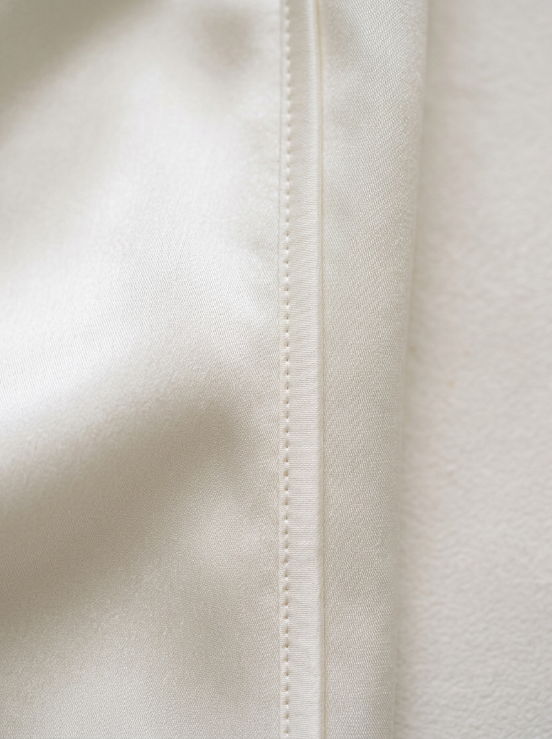 Dry clean recommended — acetate is sensitive to heat and moisture, and professional care preserves the fiber's lustre and drape