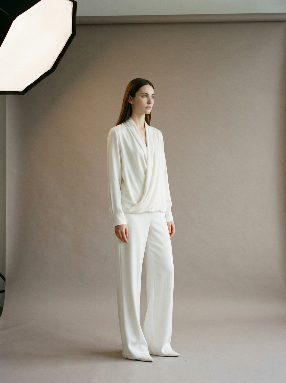 Viscose-Silk Draped Blouse