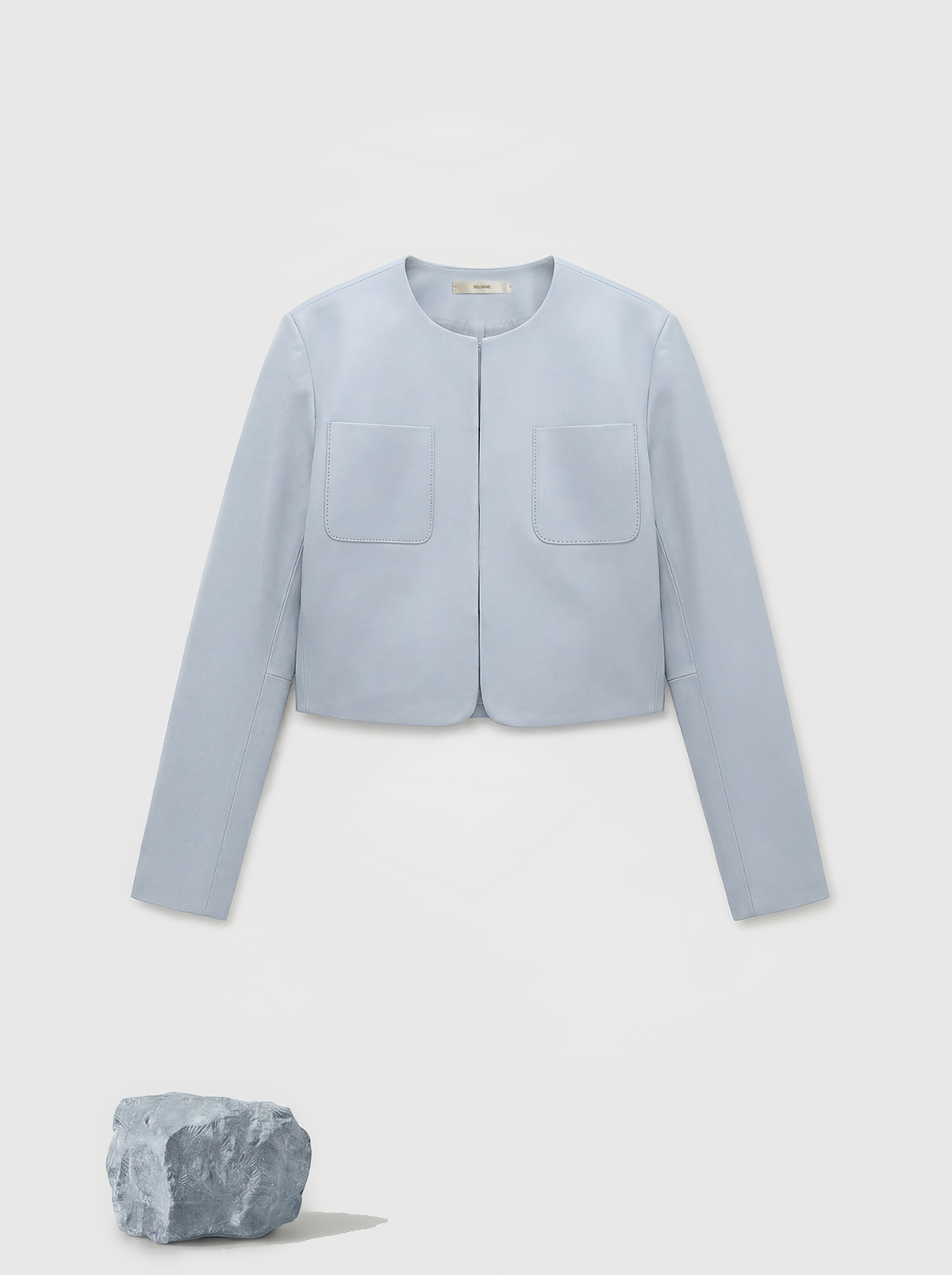 Kurze Jacke aus Celeste-Lammleder