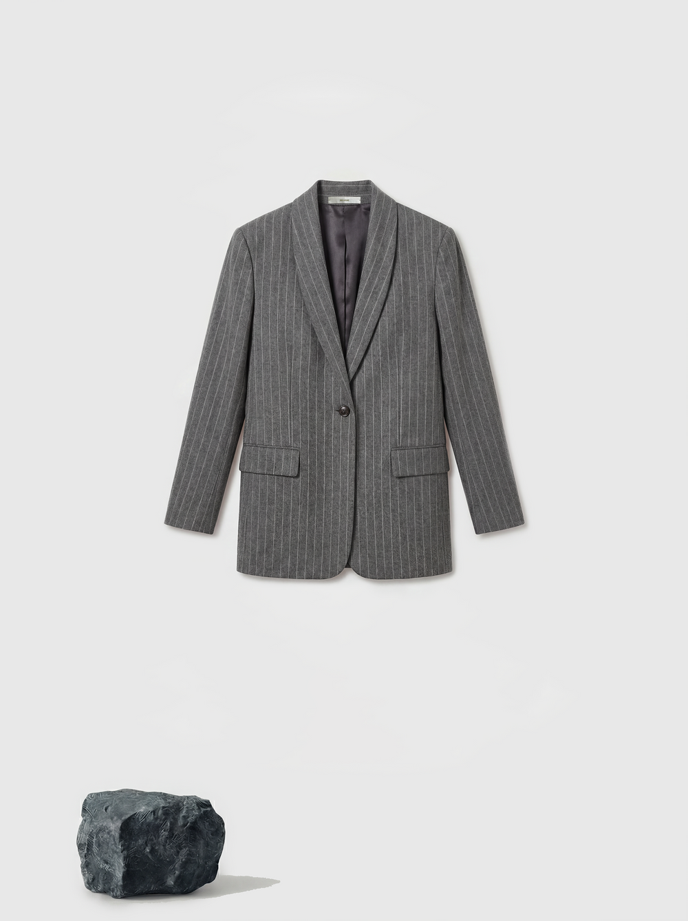 Pinstripe Wool Blazer