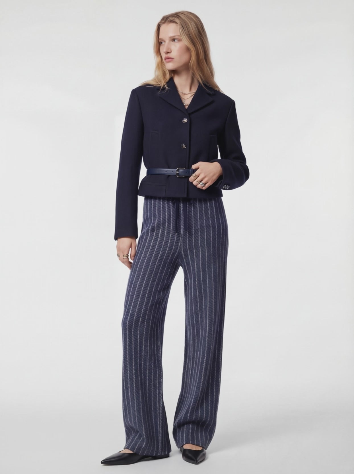 Deep Navy Pinstripe