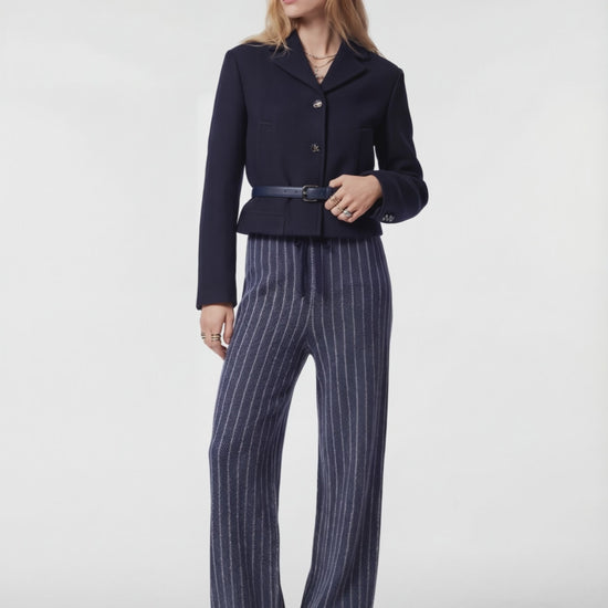 Deep Navy Pinstripe