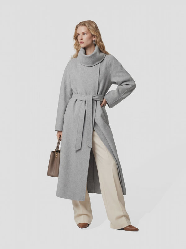 Wool Funnel Neck Coat
