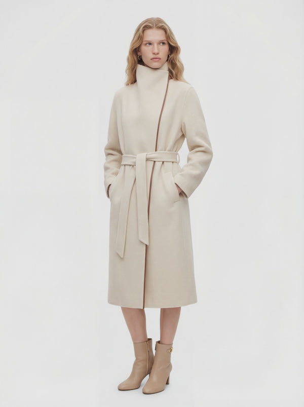 Contour Wool Wrap Coat